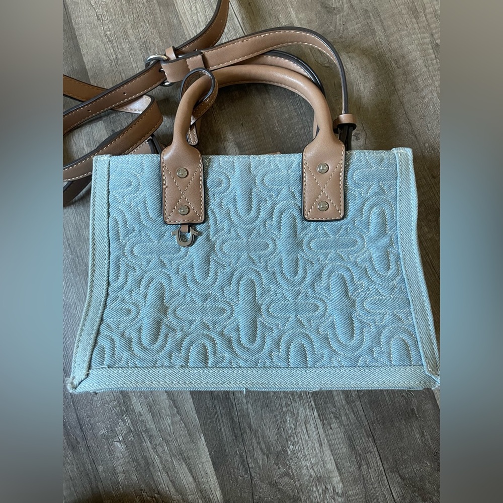 True religion Elegant Blue and Tan Women's Handbag